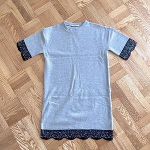 Zara lace trimmed pullover soft sweater dress